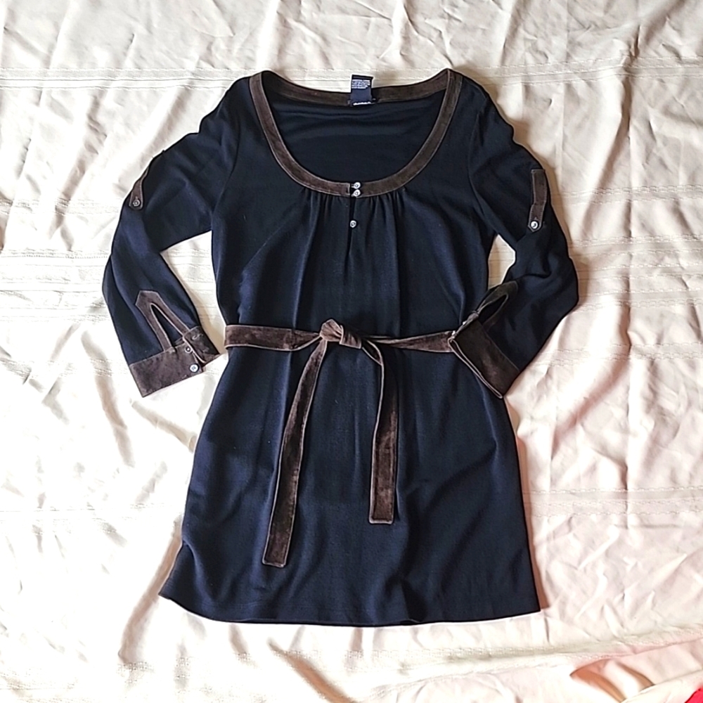 Black Theory Tunic with suede trim and belt